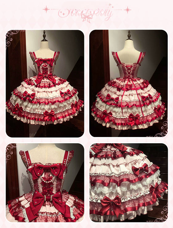 Raspberry Ribbon Vintage JSK - Original Lolita Dress