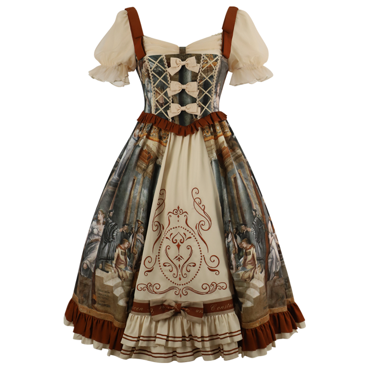 Original Lolita Dress "Constantine OP" Oil Painting Pattern, Classic Retro Lolita Dress