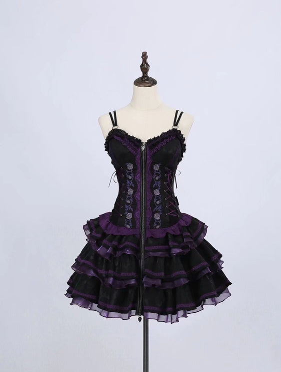 Summer of Roses JSK Gothic Dark Punk Black Lolita Dress