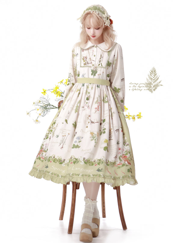 S-XXL Secret Garden Dress French CLA Elegance Lolita Spring Floral Autumn