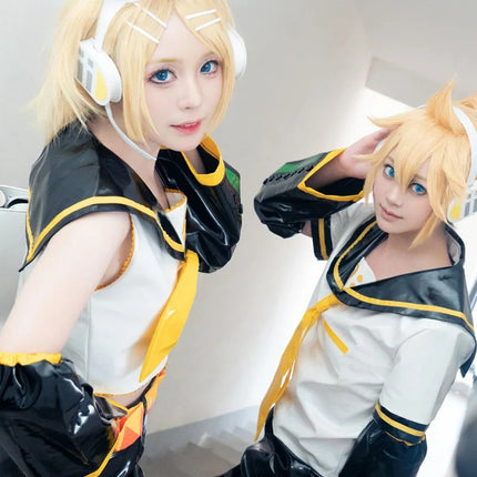 XS-XXL Kagamine Len Hatsune Miku and Kagamine Twins Cosplay School Uniforms