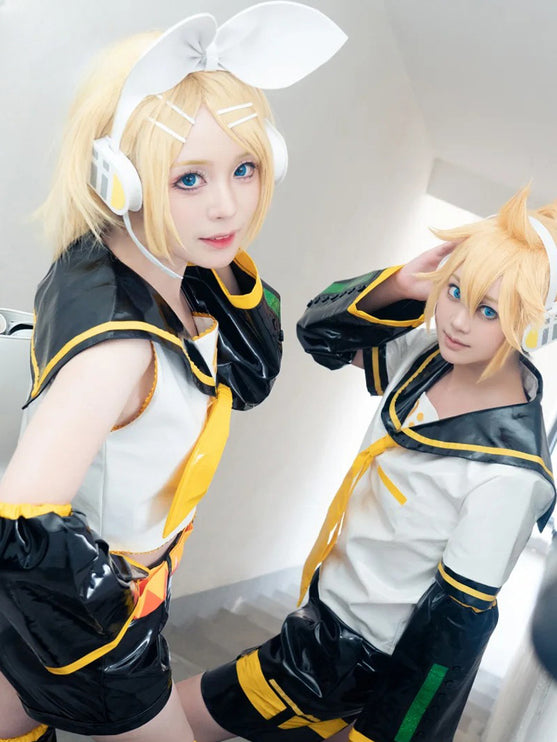 XS-XXL Kagamine Len Hatsune Miku and Kagamine Twins Cosplay School Uniforms