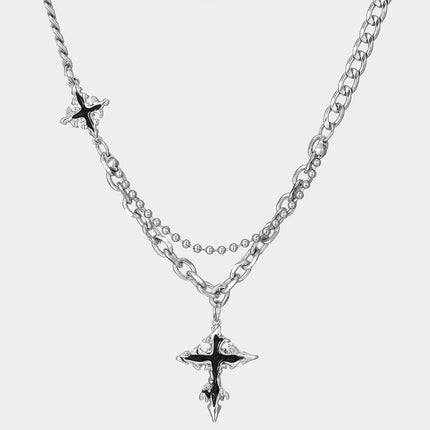 Cross Pendant Ouji Punk Necklace with Luxe Chain Ouji Accessory