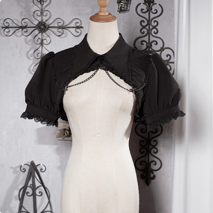 Gothic Elegance: Vintage-Inspired Black&White Lolita JSK with Intricate Details and Versatile Styling