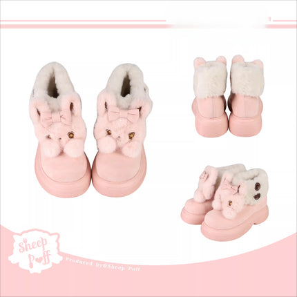 Panda - themed Fluffy Slippers with Heels and Adorable Face Designs