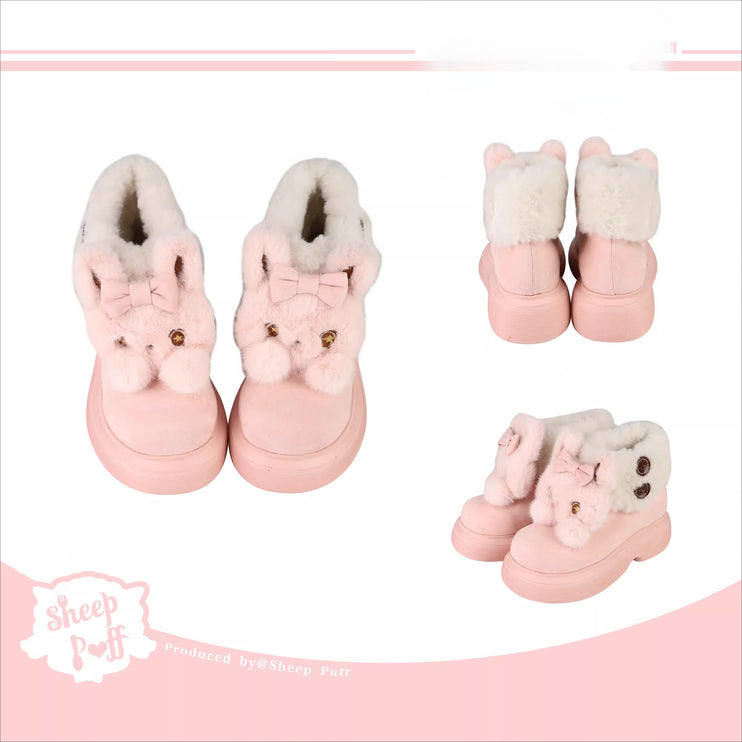 Panda - themed Fluffy Slippers with Heels and Adorable Face Designs