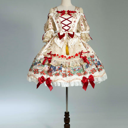 🌸Collector's Edition🌸Enchanted Snow White Print Apron OP Classical Doll Lolita Dress