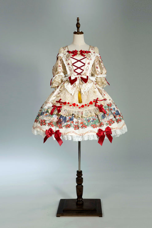 🌸Collector's Edition🌸Enchanted Snow White Print Apron OP Classical Doll Lolita Dress