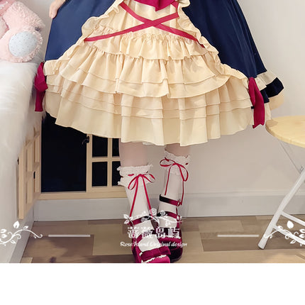 Sweet Lolita Princess Dress OP - Vintage Inspired Long Sleeve Layered Ruffle Dress