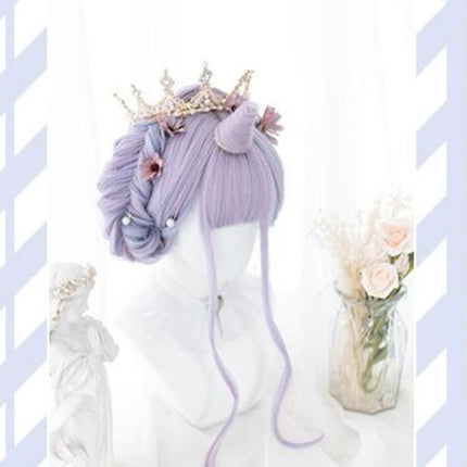 Gradient Unicorn Lolita Long Curly Hair Wig Harajuku Style Lolita Full Head Set