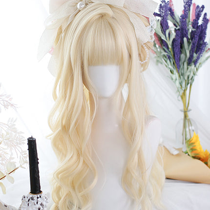 Soft Matte Pastel Golden Lolita Wig with Layered Ends Long Curly Hair