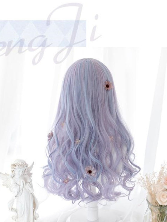 Gradient Unicorn Lolita Long Curly Hair Wig Harajuku Style Lolita Full Head Set