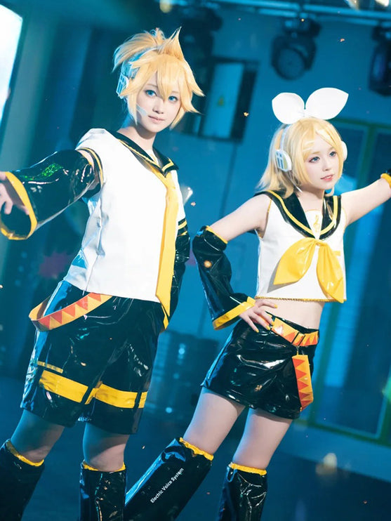 XS-XXL Kagamine Rin Hatsune Miku and Kagamine Twins Cosplay School Uniforms