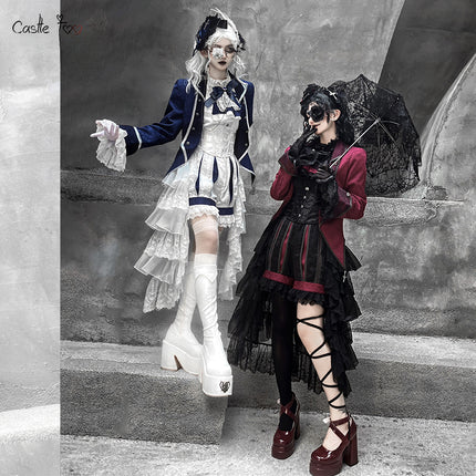 Gothic Prince Lolita Set - Medieval European Style Aristocratic Jacket and Tiered Skirt Outfit