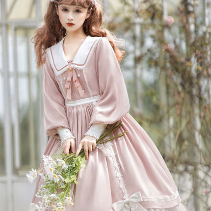 Elegant Romantic Lace Lolita OP with Grand Overskirt
