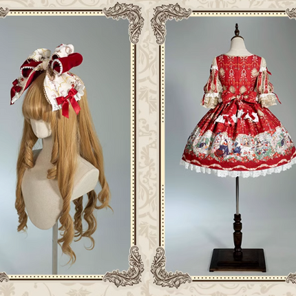 🌸Collector's Edition🌸Enchanted Snow White Print Apron OP Classical Doll Lolita Dress