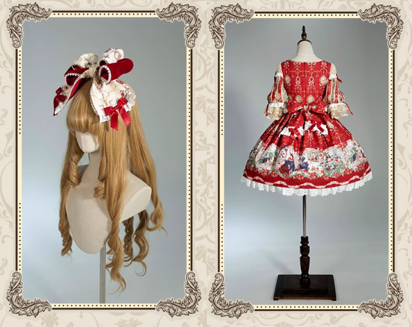 🌸Collector's Edition🌸Enchanted Snow White Print Apron OP Classical Doll Lolita Dress