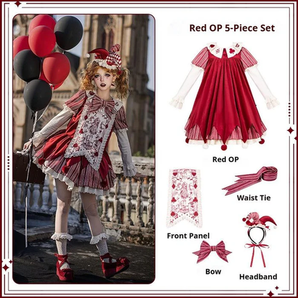 Lolita Delight: Exquisite Black & Red Dresses with Whimsical Patterns and Charming Details