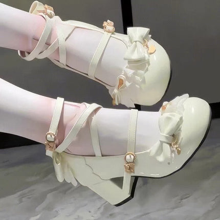 Charming Lolita - style Heels: Bow - adorned, Strappy & Sweet