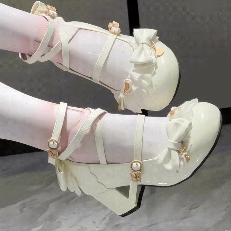 Charming Lolita - style Heels: Bow - adorned, Strappy & Sweet