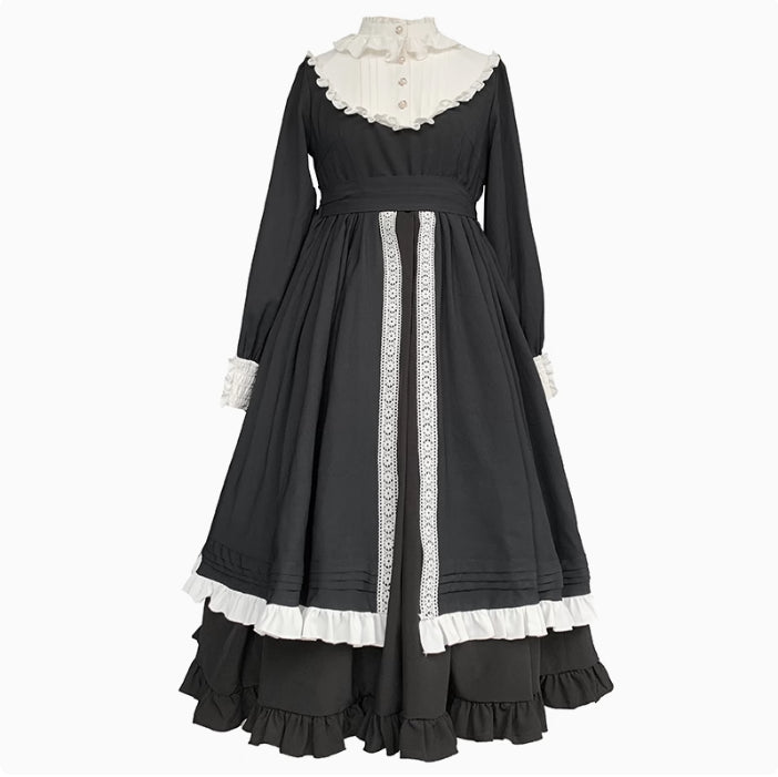 Vintage Checkered Lolita Dress - Black and White Ensemble