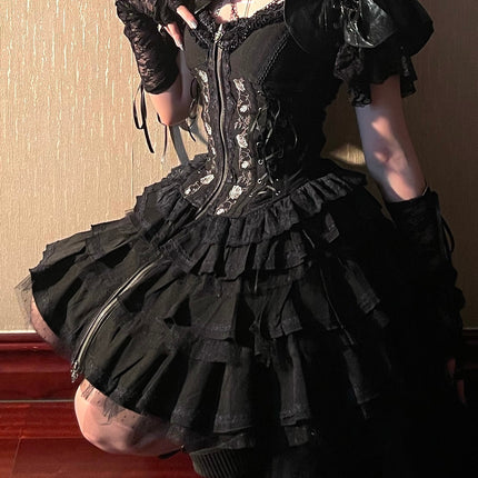 Summer of Roses JSK Gothic Dark Punk Black Lolita Dress