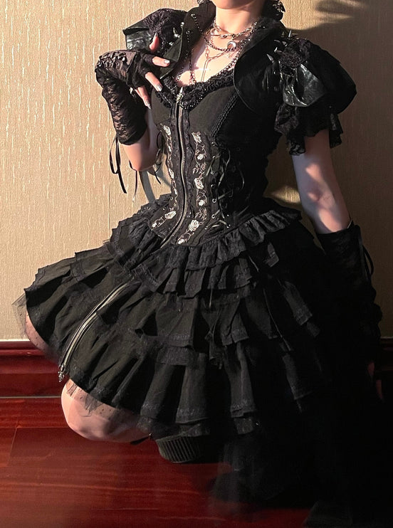 Summer of Roses JSK Gothic Dark Punk Black Lolita Dress