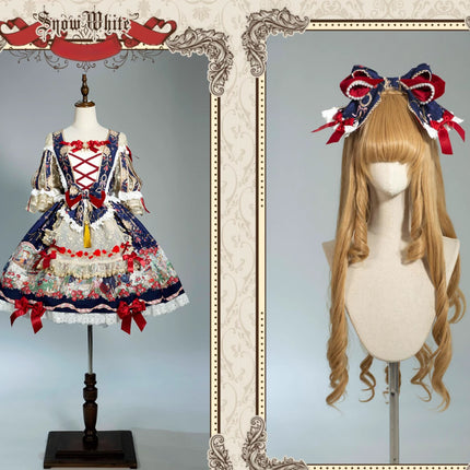 🌸Collector's Edition🌸Enchanted Snow White Print Apron OP Classical Doll Lolita Dress