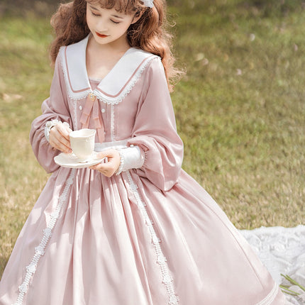 Elegant Romantic Lace Lolita OP with Grand Overskirt