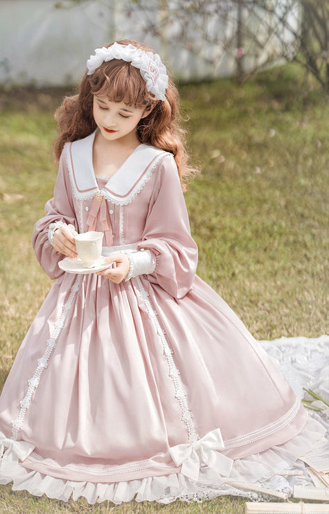 Elegant Romantic Lace Lolita OP with Grand Overskirt