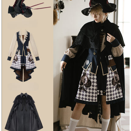 [Reverse Time Traveler] Original design steampunk print embroidery lolita fishtail set autumn/winter