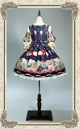 🌸Collector's Edition🌸Enchanted Snow White Print Apron OP Classical Doll Lolita Dress