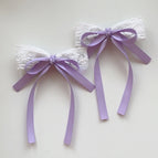 A pair of purple hair clips