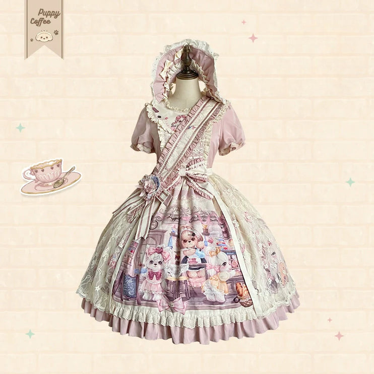 Pastel Paradise: Adorable Character Lolita OP - Multiple Colors Available