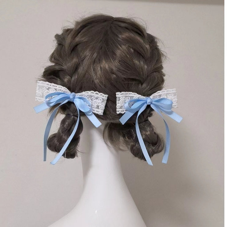 Cute Twin Ponytail Hair Accessory Butterfly Bow Streamer Hair Clips Lolita Sweet Girl Hair Ties