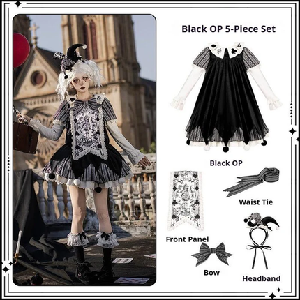 Lolita Delight: Exquisite Black & Red Dresses with Whimsical Patterns and Charming Details