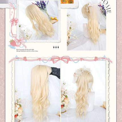 Soft Matte Pastel Golden Lolita Wig with Layered Ends Long Curly Hair