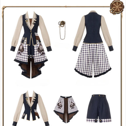 [Reverse Time Traveler] Original design steampunk print embroidery lolita fishtail set autumn/winter