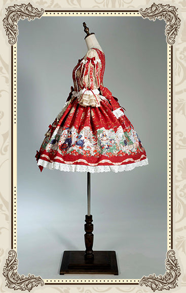 🌸Collector's Edition🌸Enchanted Snow White Print Apron OP Classical Doll Lolita Dress