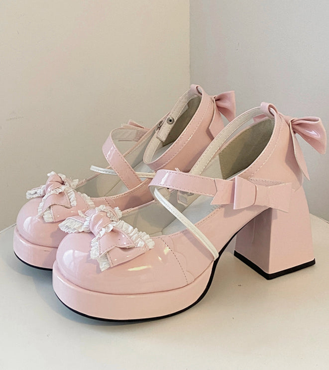 Mid-Heel Waterproof Lolita Shoes Cute Block-heeled Mary Jane shoes Pumps