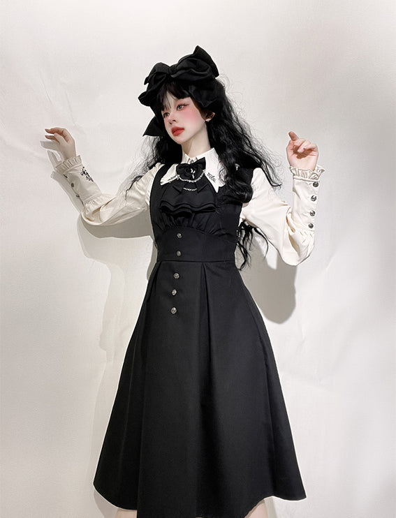 S-XL Original Ouji Dresses Cloak Black Lolita JSK Prince Dress Style