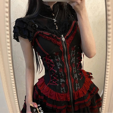 Summer of Roses JSK Gothic Dark Punk Black Lolita Dress