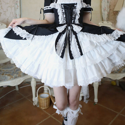 [Multi-Colors-Available] Lace Garden Vintage Set-in Sleeve Cassical Lolita OP Dress