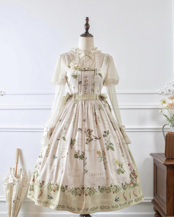 S-XXL Secret Garden Dress French CLA Elegance Lolita Spring Floral Autumn