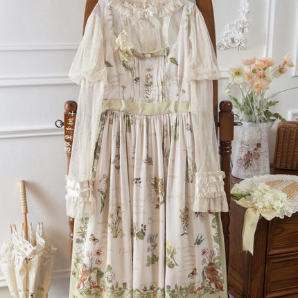 S-XXL Secret Garden Dress French CLA Elegance Lolita Spring Floral Autumn