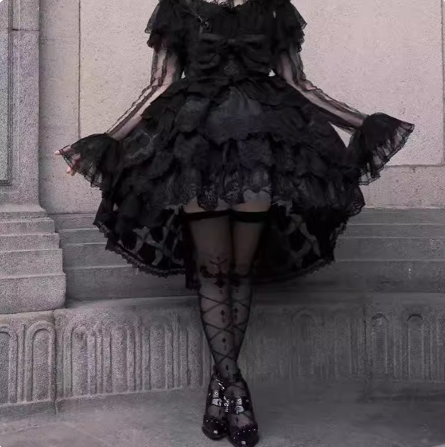 Elegant Lace Lolita JSK Dress with Floral Embroidery