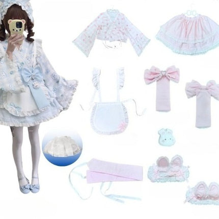 Colorful Fairy Tale Lolita Dress with Embroidery Details and Ruffled Skirt