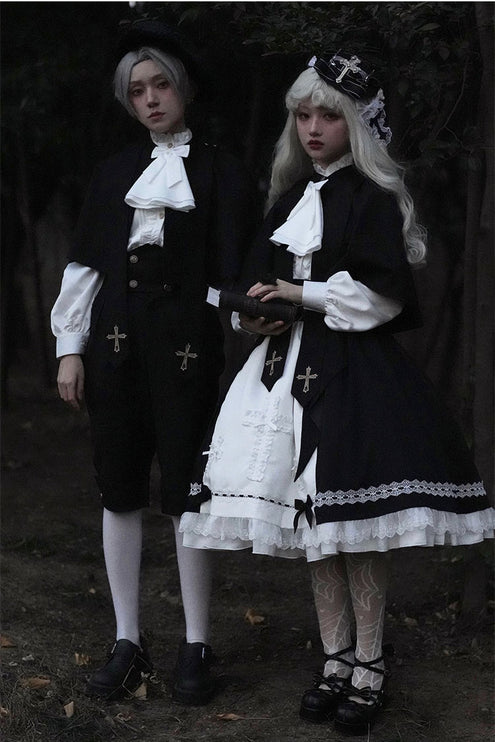 Holy Academy Series - Discipline Department: Original Lolita Prince Outfit and SK Skirt Set, Gothic Dark Style