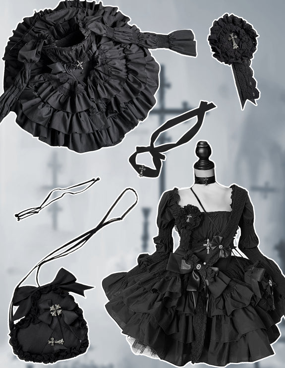 Black Idol Gothic Spirit Punk Style Lolita Dress