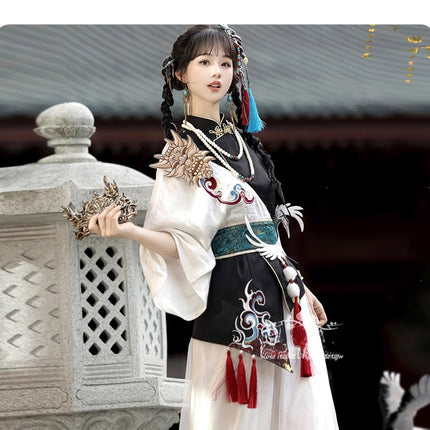 Original Chinese Style Hanfu-Inspired Ethnic Wear - Top & Pants Set